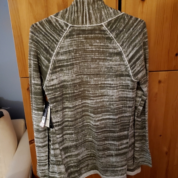 NWT Nic & Zoe Women's Grey & White Striped Open Cardigan size XS - Picture 4 of 5